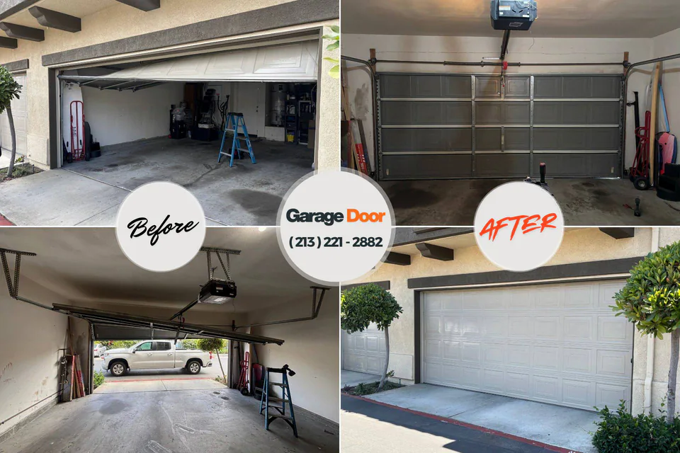 Before and after: garage door repair Pearl City, HI